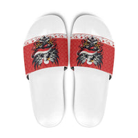 Poland Christmas Slide Sandals Polish Eagle with Flag Style - Wonder Print Shop