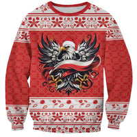 Poland Christmas Sweatshirt Polish Eagle with Flag Style - Wonder Print Shop