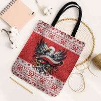 Poland Christmas Tote Bag Polish Eagle with Flag Style - Wonder Print Shop