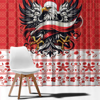 Poland Christmas Window Curtain Polish Eagle with Flag Style - Wonder Print Shop