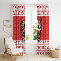 Poland Christmas Window Curtain Polish Eagle with Flag Style - Wonder Print Shop
