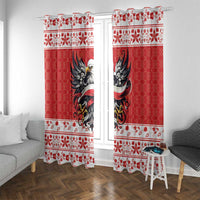 Poland Christmas Window Curtain Polish Eagle with Flag Style - Wonder Print Shop