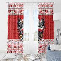 Poland Christmas Window Curtain Polish Eagle with Flag Style - Wonder Print Shop