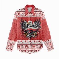 Poland Christmas Women Casual Shirt Polish Eagle with Flag Style - Wonder Print Shop