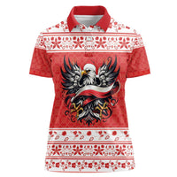 Poland Christmas Women Polo Shirt Polish Eagle with Flag Style - Wonder Print Shop
