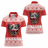 Poland Christmas Women Polo Shirt Polish Eagle with Flag Style - Wonder Print Shop