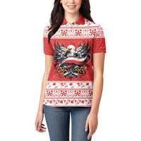 Poland Christmas Women Polo Shirt Polish Eagle with Flag Style - Wonder Print Shop