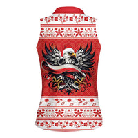 Poland Christmas Women Sleeveless Polo Shirt Polish Eagle with Flag Style - Wonder Print Shop