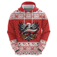 Poland Christmas Zip Hoodie Polish Eagle with Flag Style - Wonder Print Shop