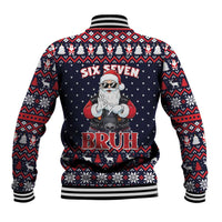 Funny Santa Six Seven Bruh Christmas Baseball Jacket Meme Gen Alpha Slang - Wonder Print Shop