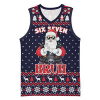 Funny Santa Six Seven Bruh Christmas Basketball Jersey Meme Gen Alpha Slang - Wonder Print Shop