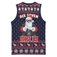 Funny Santa Six Seven Bruh Christmas Basketball Jersey Meme Gen Alpha Slang - Wonder Print Shop