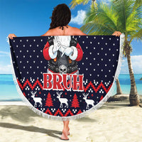 Funny Santa Six Seven Bruh Christmas Beach Blanket Meme Gen Alpha Slang - Wonder Print Shop
