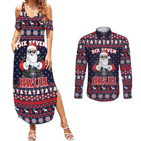 Funny Santa Six Seven Bruh Christmas Couples Matching Summer Maxi Dress and Long Sleeve Button Shirt Meme Gen Alpha Slang - Wonder Print Shop