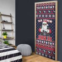 Funny Santa Six Seven Bruh Christmas Door Cover Meme Gen Alpha Slang - Wonder Print Shop