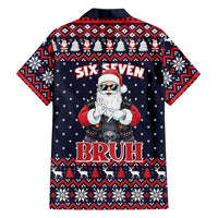 Funny Santa Six Seven Bruh Christmas Family Matching Long Sleeve Bodycon Dress and Hawaiian Shirt Meme Gen Alpha Slang - Wonder Print Shop