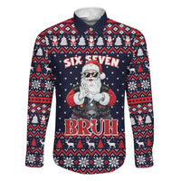 Funny Santa Six Seven Bruh Christmas Family Matching Long Sleeve Bodycon Dress and Hawaiian Shirt Meme Gen Alpha Slang - Wonder Print Shop