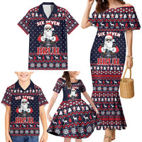 Funny Santa Six Seven Bruh Christmas Family Matching Mermaid Dress and Hawaiian Shirt Meme Gen Alpha Slang - Wonder Print Shop