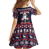 Funny Santa Six Seven Bruh Christmas Family Matching Off The Shoulder Long Sleeve Dress and Hawaiian Shirt Meme Gen Alpha Slang - Wonder Print Shop