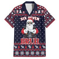Funny Santa Six Seven Bruh Christmas Family Matching Off The Shoulder Long Sleeve Dress and Hawaiian Shirt Meme Gen Alpha Slang - Wonder Print Shop