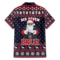 Funny Santa Six Seven Bruh Christmas Family Matching Off Shoulder Short Dress and Hawaiian Shirt Meme Gen Alpha Slang - Wonder Print Shop