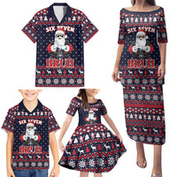 Funny Santa Six Seven Bruh Christmas Family Matching Puletasi and Hawaiian Shirt Meme Gen Alpha Slang - Wonder Print Shop