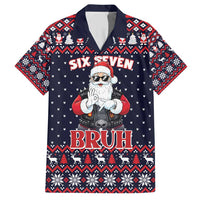 Funny Santa Six Seven Bruh Christmas Family Matching Short Sleeve Bodycon Dress and Hawaiian Shirt Meme Gen Alpha Slang - Wonder Print Shop