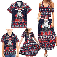 Funny Santa Six Seven Bruh Christmas Family Matching Summer Maxi Dress and Hawaiian Shirt Meme Gen Alpha Slang - Wonder Print Shop
