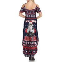 Funny Santa Six Seven Bruh Christmas Family Matching Summer Maxi Dress and Hawaiian Shirt Meme Gen Alpha Slang - Wonder Print Shop