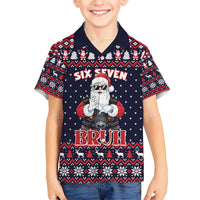 Funny Santa Six Seven Bruh Christmas Hawaiian Shirt Meme Gen Alpha Slang - Wonder Print Shop