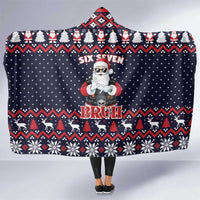 Funny Santa Six Seven Bruh Christmas Hooded Blanket Meme Gen Alpha Slang - Wonder Print Shop