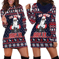 Funny Santa Six Seven Bruh Christmas Hoodie Dress Meme Gen Alpha Slang - Wonder Print Shop