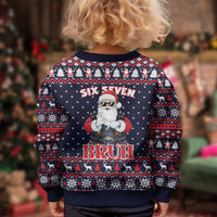 Funny Santa Six Seven Bruh Christmas Kid Ugly Christmas Sweater Meme Gen Alpha Slang - Wonder Print Shop