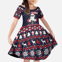 Funny Santa Six Seven Bruh Christmas Kid Short Sleeve Dress Meme Gen Alpha Slang - Wonder Print Shop