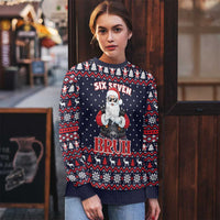 Funny Santa Six Seven Bruh Christmas Ugly Christmas Sweater Meme Gen Alpha Slang - Wonder Print Shop
