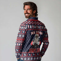 Funny Santa Six Seven Bruh Christmas Long Sleeve Polo Shirt Meme Gen Alpha Slang - Wonder Print Shop