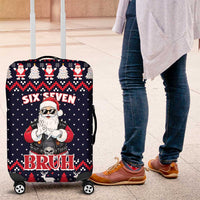 Funny Santa Six Seven Bruh Christmas Luggage Cover Meme Gen Alpha Slang - Wonder Print Shop