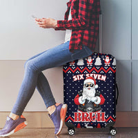 Funny Santa Six Seven Bruh Christmas Luggage Cover Meme Gen Alpha Slang - Wonder Print Shop