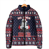Funny Santa Six Seven Bruh Christmas Padded Jacket Meme Gen Alpha Slang - Wonder Print Shop