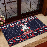 Funny Santa Six Seven Bruh Christmas Rubber Doormat Meme Gen Alpha Slang - Wonder Print Shop