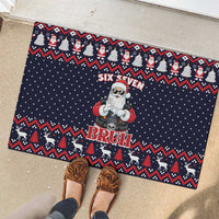 Funny Santa Six Seven Bruh Christmas Rubber Doormat Meme Gen Alpha Slang - Wonder Print Shop