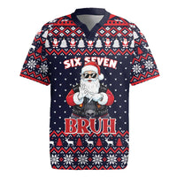 Funny Santa Six Seven Bruh Christmas Rugby Jersey Meme Gen Alpha Slang - Wonder Print Shop