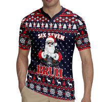 Funny Santa Six Seven Bruh Christmas Rugby Jersey Meme Gen Alpha Slang - Wonder Print Shop
