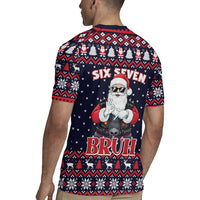 Funny Santa Six Seven Bruh Christmas Rugby Jersey Meme Gen Alpha Slang - Wonder Print Shop
