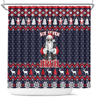 Funny Santa Six Seven Bruh Christmas Shower Curtain Meme Gen Alpha Slang - Wonder Print Shop