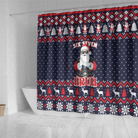 Funny Santa Six Seven Bruh Christmas Shower Curtain Meme Gen Alpha Slang - Wonder Print Shop