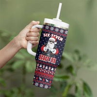 Funny Santa Six Seven Bruh Christmas Tumbler With Handle Meme Gen Alpha Slang - Wonder Print Shop