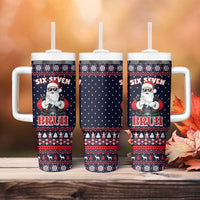 Funny Santa Six Seven Bruh Christmas Tumbler With Handle Meme Gen Alpha Slang - Wonder Print Shop
