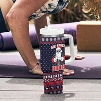 Funny Santa Six Seven Bruh Christmas Tumbler With Handle Meme Gen Alpha Slang - Wonder Print Shop