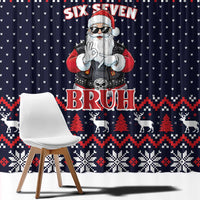 Funny Santa Six Seven Bruh Christmas Window Curtain Meme Gen Alpha Slang - Wonder Print Shop